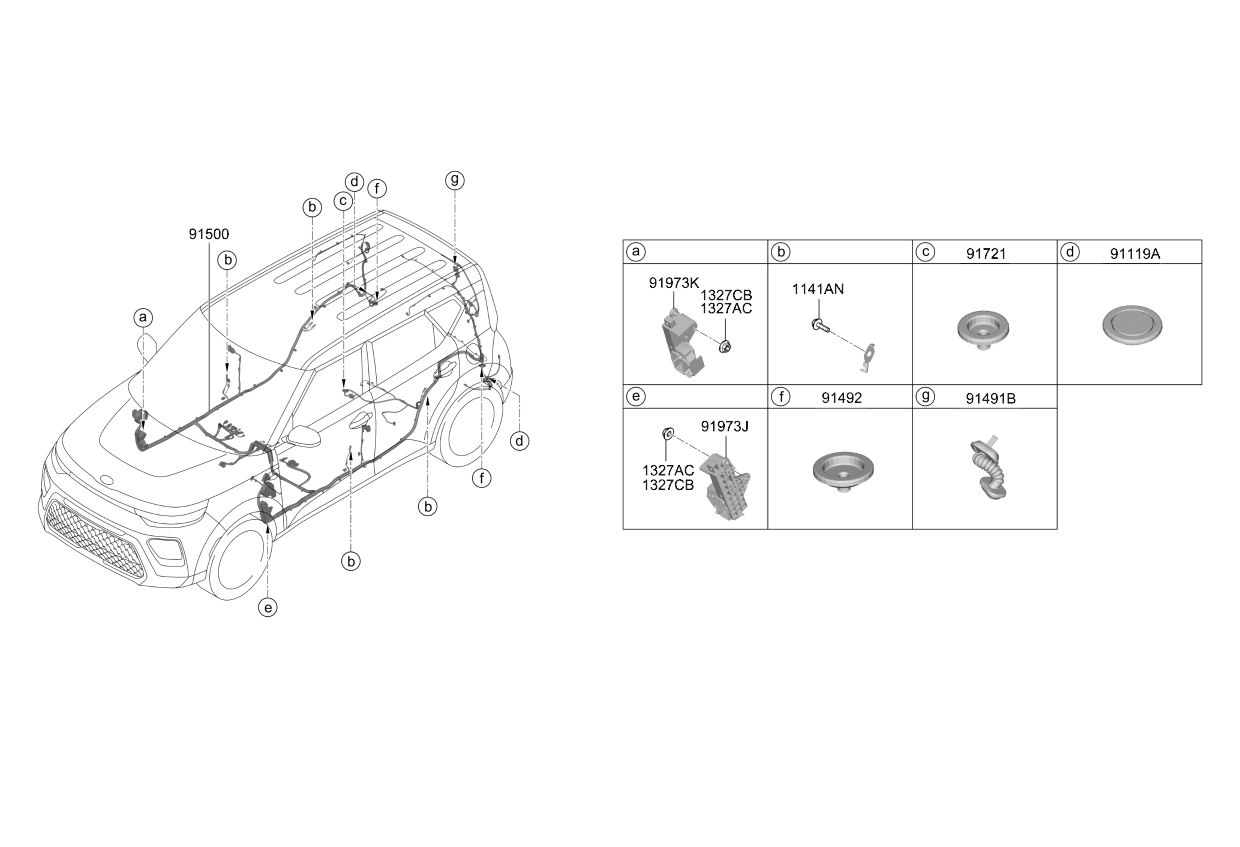 Kia 91505K0570 Floor Wiring Assembly 91505K0570 Kia Floor Wiring Assembly