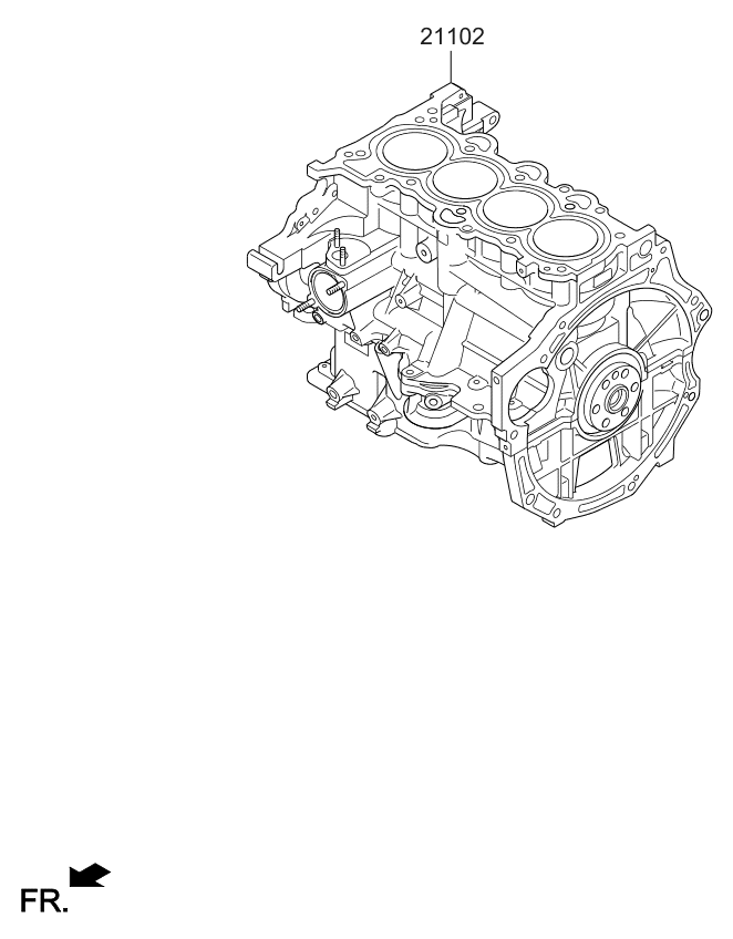 Kia 30ZP22EX00 Short Block Engine Assembly 30ZP22EX00 Kia Short Block Engine Assembly