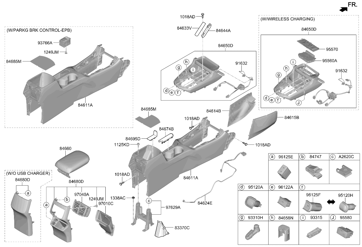 Kia 846M0Q5CY0DD8 Console Upper Cover Assembly 846M0Q5CY0DD8 Kia Console Upper Cover Assembly