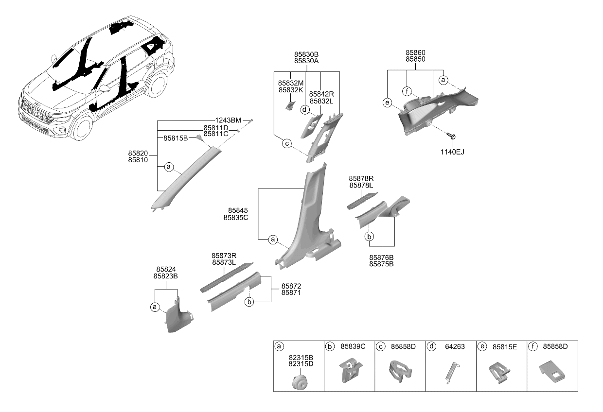 Kia 85819Q5000 Cap-Front PLR MTG,LH 85819Q5000 Kia Cap-Front PLR MTG,LH