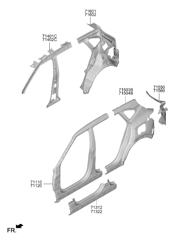 Kia 71601Q5330 Quarter Inner Panel Assembly 71601Q5330 Kia Quarter Inner Panel Assembly