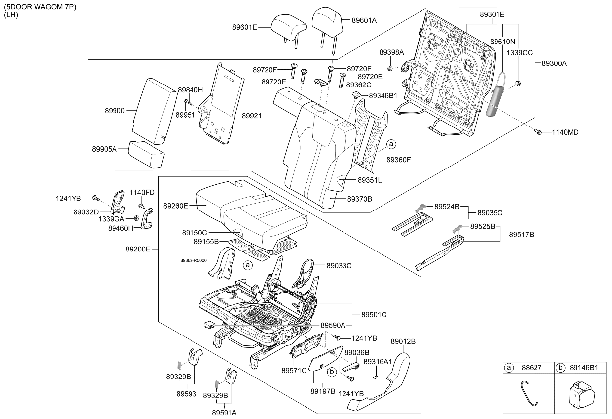 Kia 89160R5001MDQ 2nd Seat Covering Assembly 89160R5001MDQ Kia 2nd Seat Covering Assembly