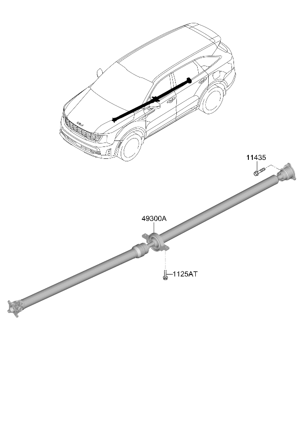 49300P2500 Kia SHAFT ASSY-PROPELLER