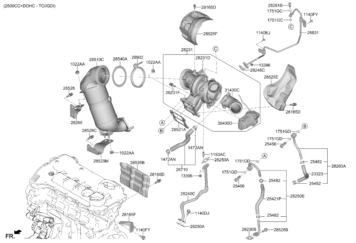 Kia 285102SFB0 Manifold Catalytic Assembly 285102SFB0 Kia Manifold Catalytic Assembly
