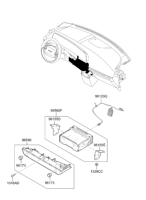 96560CVCD0 Kia Head Unit Assembly AVN  
