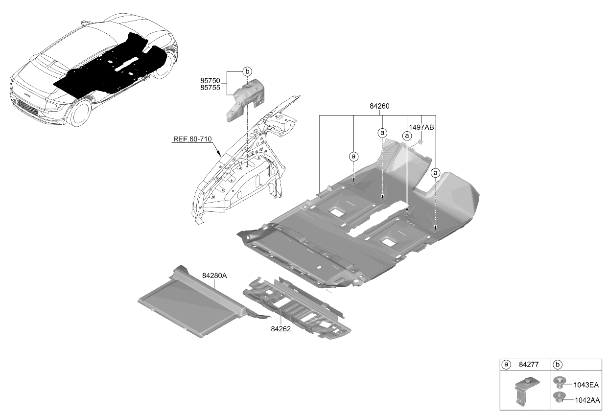 84260CV710WK Kia Floor Carpet Assembly  
