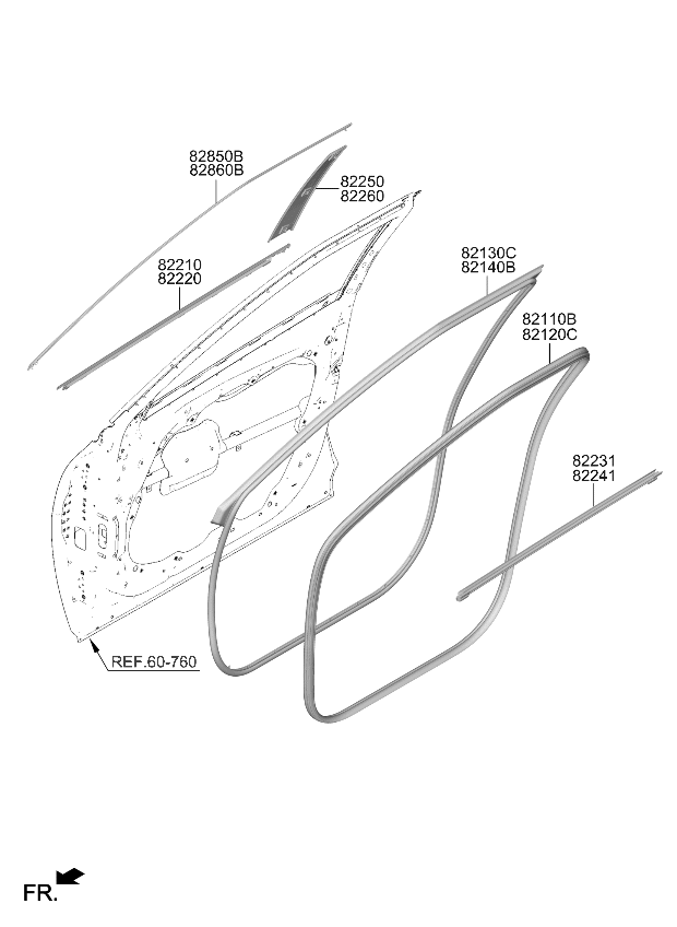 82120XG000 Kia W/STRIP-DR BODY SIDE