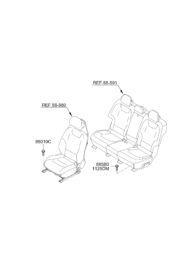 885B0XG000 Kia BOLT-SEAT RAIL MTG  