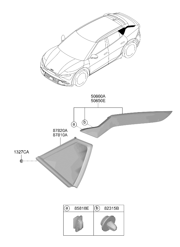 87810XG020 Kia Glass & Moulding Assembly  