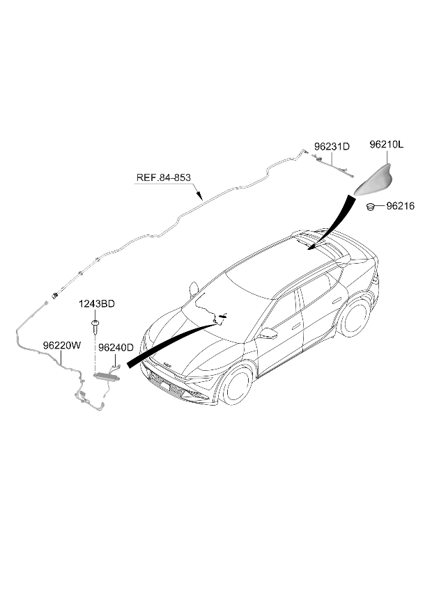 96220XG840 Kia Antenna Feeder Cable