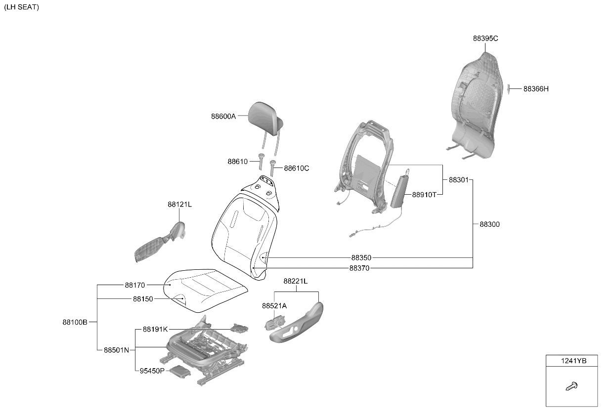 Kia 88070XG010WK Power Front Switch Assembly 88070XG010WK Kia Power Front Switch Assembly