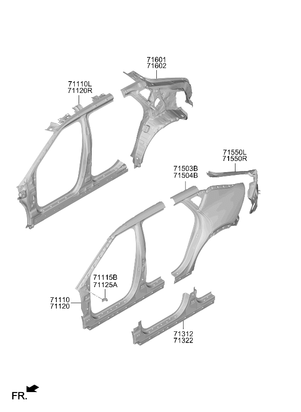 71115F6000 Kia BRACKET ASSY-FENDER  
