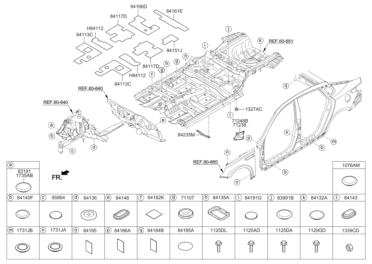 71238D4000 Kia Cowl Side Mounting Extension Assembly