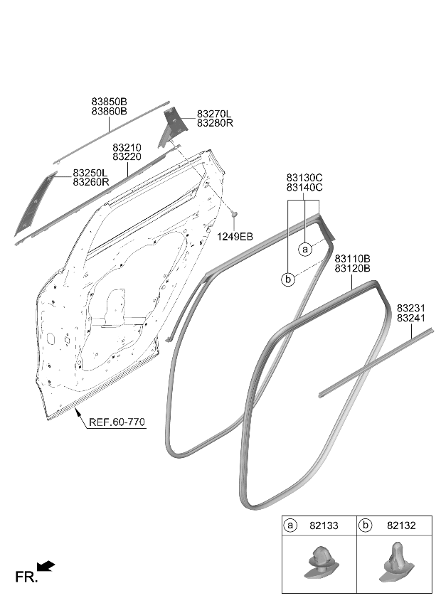 83130P1500 Kia W/STRIP ASSY-RR DR S
