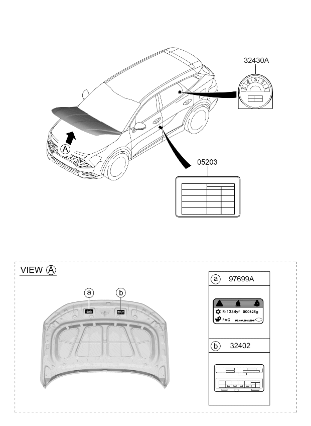 Kia 324502MBF0 Emission Label 324502MBF0 Kia Emission Label