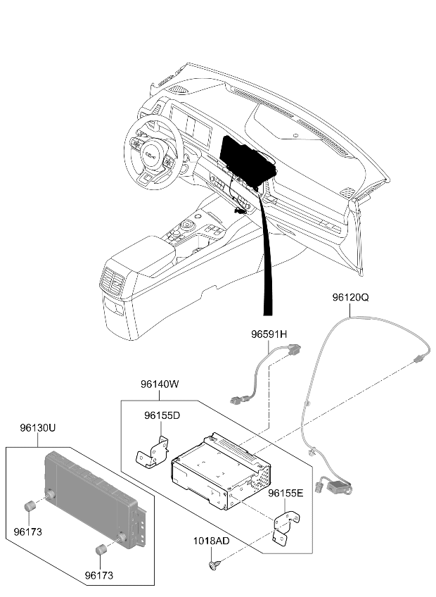 Kia 96120P1200 JACK ASSY-USB 96120P1200 Kia JACK ASSY-USB