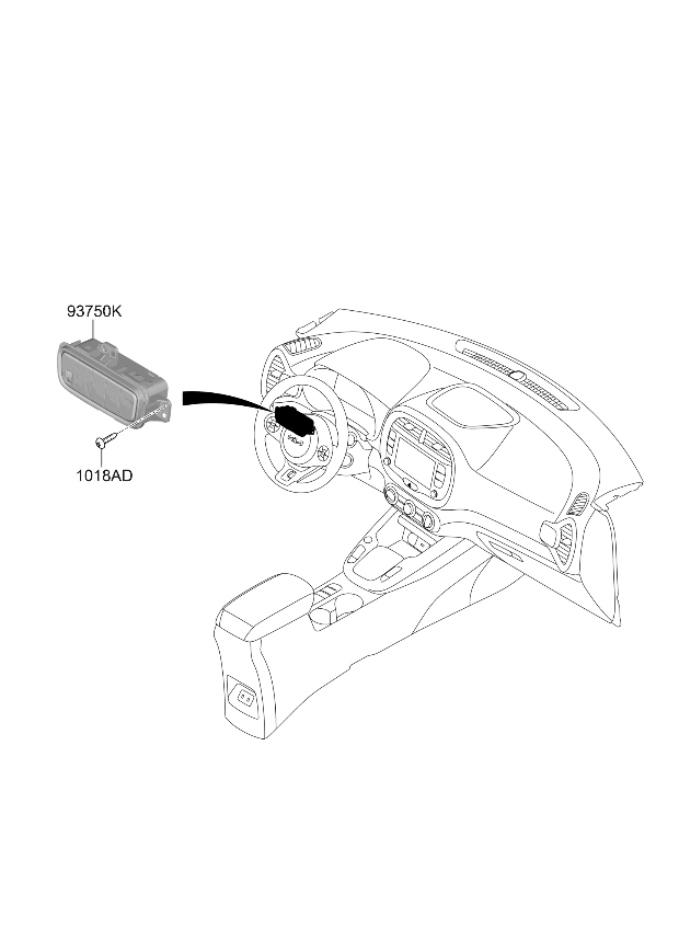 Kia 93750K0CH0WK Side Crash Pad Switch Assembly 93750K0CH0WK Kia Side Crash Pad Switch Assembly