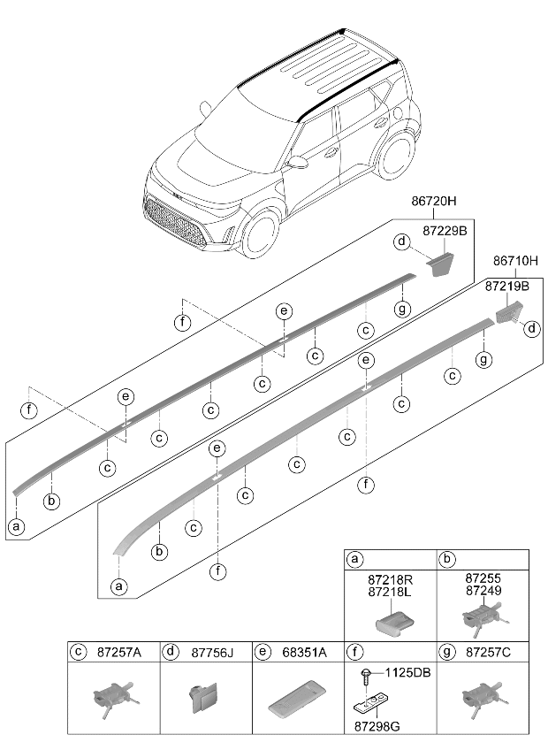 Kia 87259K0200 Roof Garnish Molding Clip 87259K0200 Kia Roof Garnish Molding Clip