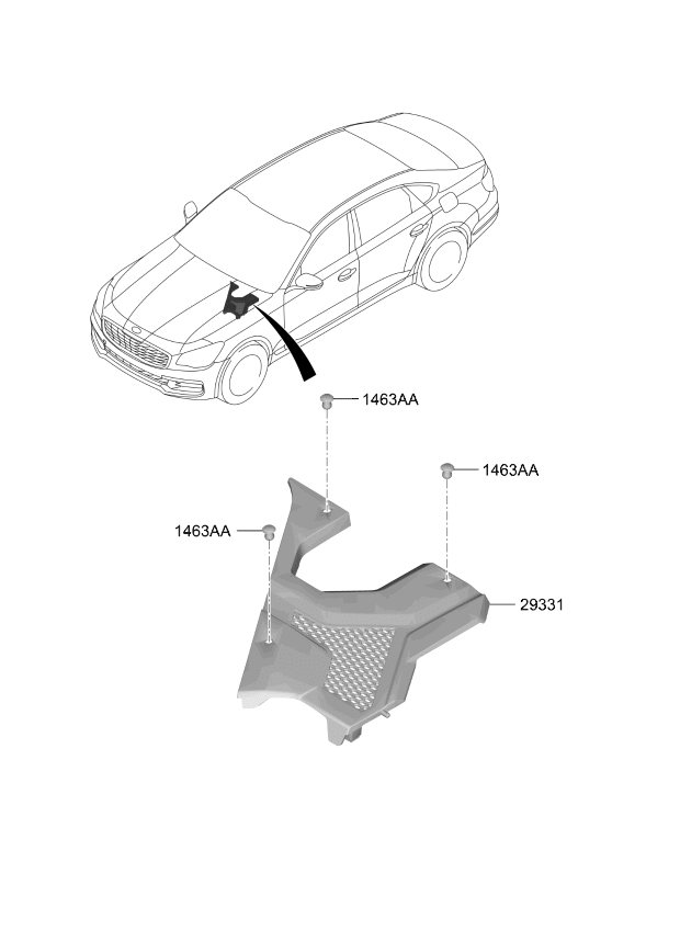 Kia 29331J6000 Cover-PCU 29331J6000 Kia Cover-PCU