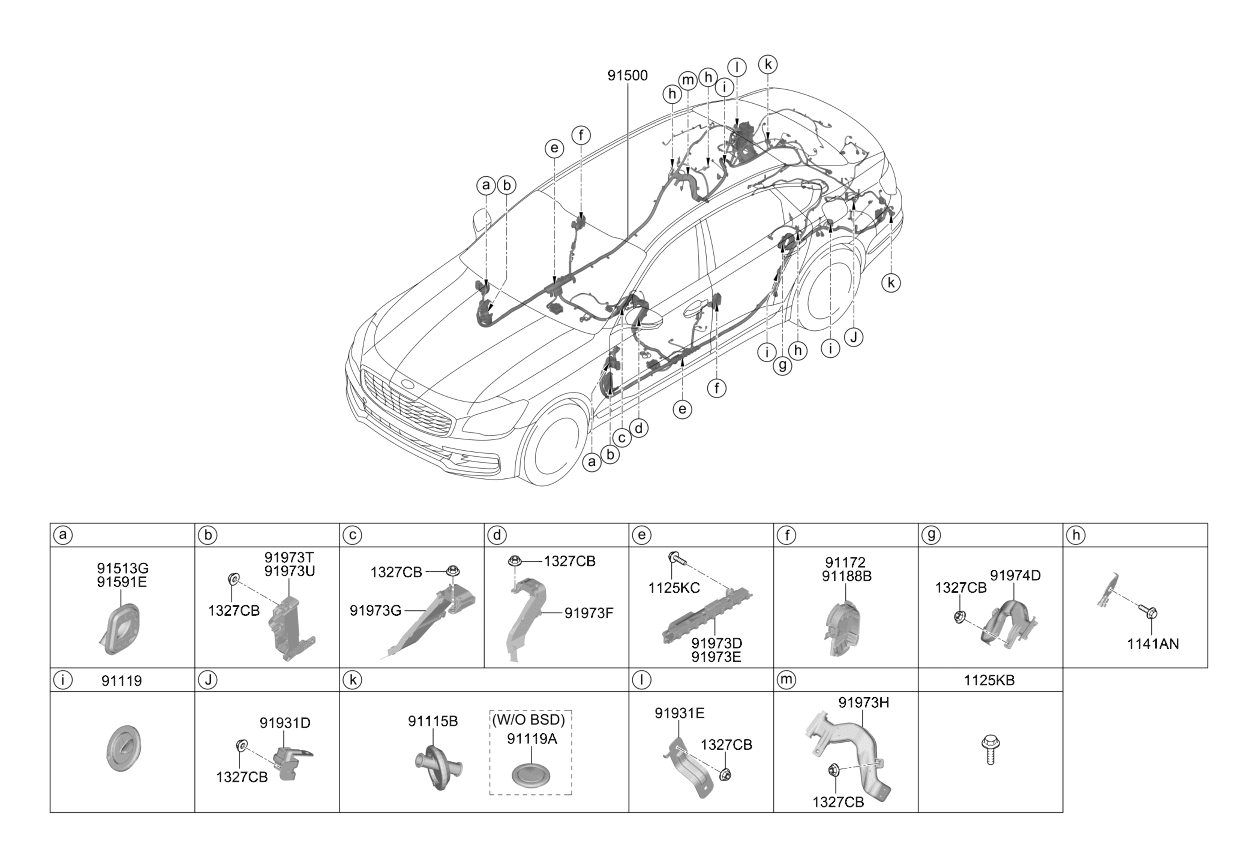 Kia 91970D2210 Wiring Protector 91970D2210 Kia Wiring Protector