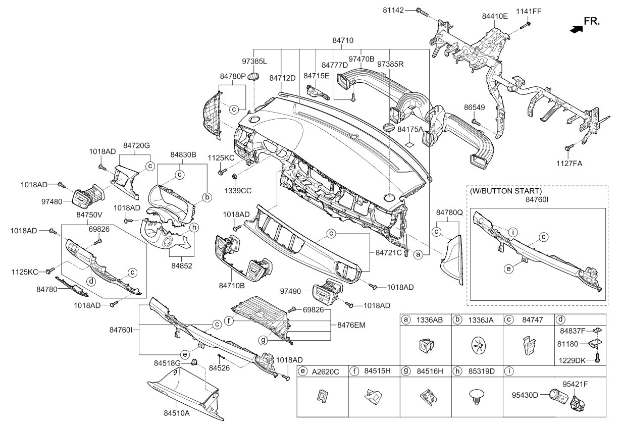 84764H9000 Kia BRKT-Button Start Sw