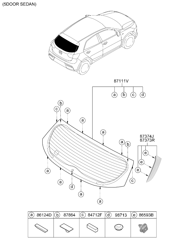 Kia 87110H9040 GLASS-TAIL GATE 87110H9040 Kia GLASS-TAIL GATE