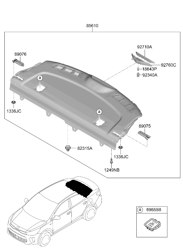 Kia 92740J0000 Housing Assembly-High Mounted Stop Lamp 92740J0000 Kia Housing Assembly-High Mounted Stop Lamp