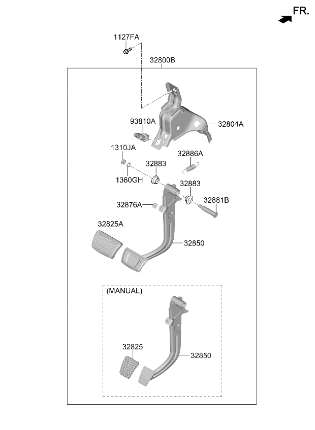 32830F9100 Kia Member Assembly-Brake Pedal