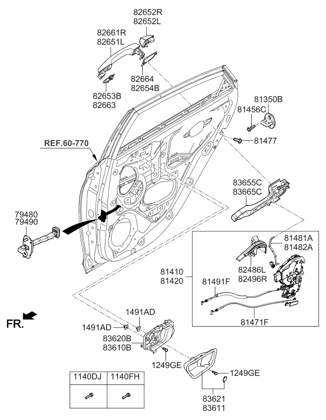 82652H806000 Kia Front Door Outside Handle Cover