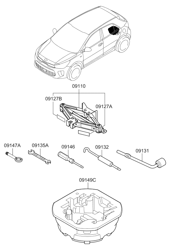 Kia 09127H8000 Label 09127H8000 Kia Label