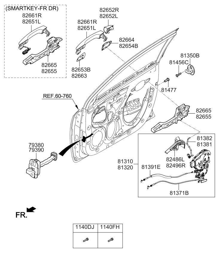 Kia 82662H801000 Front Door Outside Handle Cover 82662H801000 Kia Front Door Outside Handle Cover