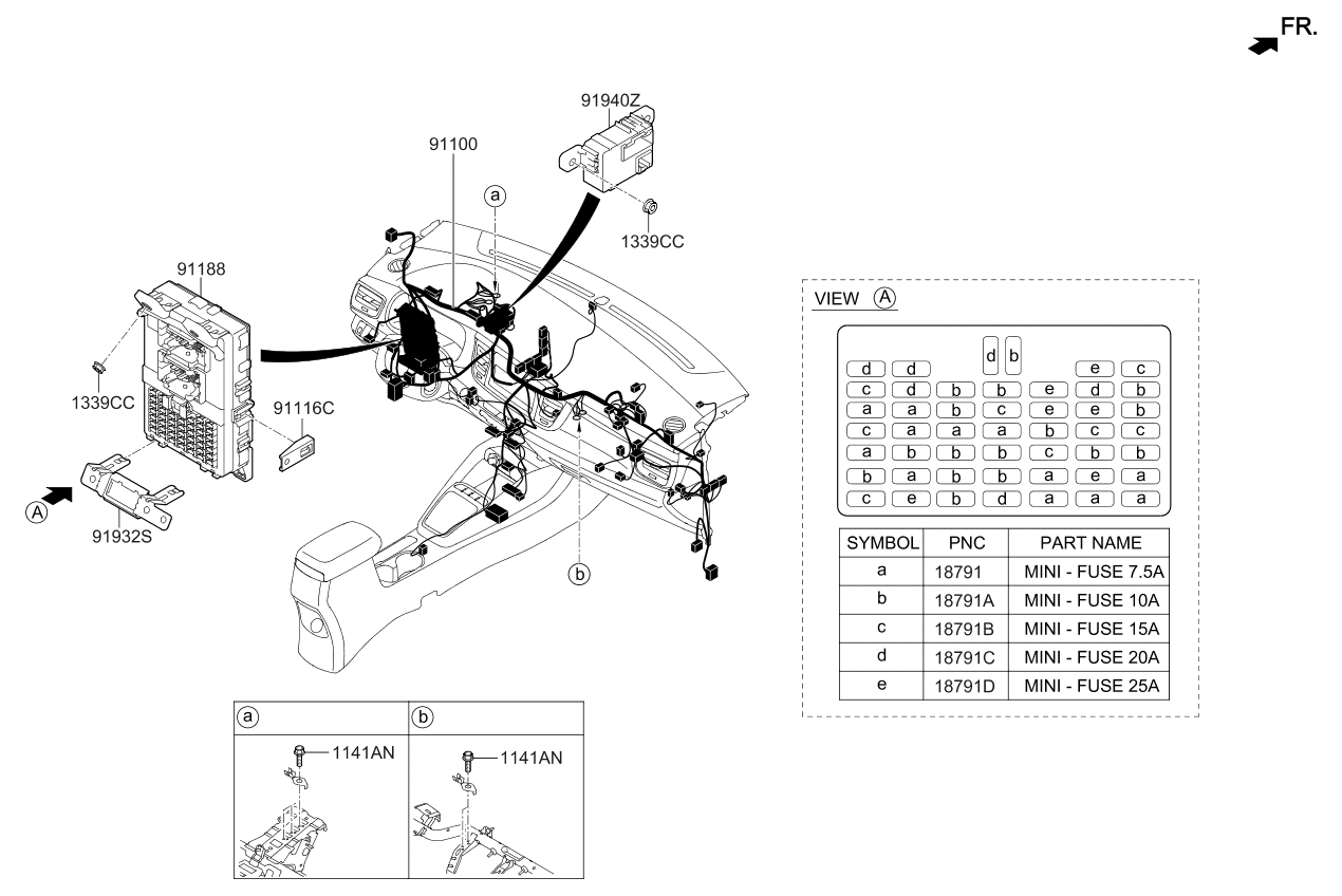 Kia 91105H9331 Main Wiring Assembly 91105H9331 Kia Main Wiring Assembly