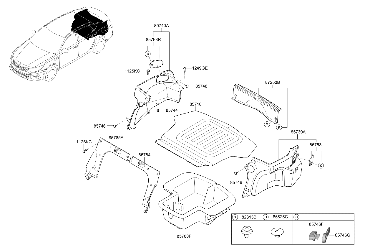 857462G000 Kia HANDLE ASSY-COVER