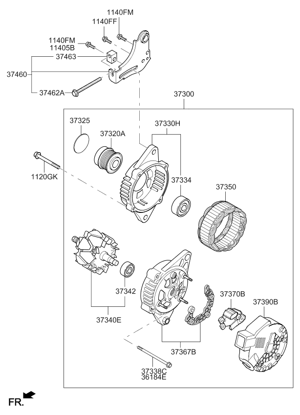 Kia 373682G050 Holder Sub Assembly-BRUS 373682G050 Kia Holder Sub Assembly-BRUS