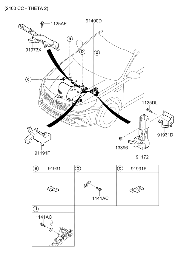 Kia 91972D4250 Wiring Protector 91972D4250 Kia Wiring Protector