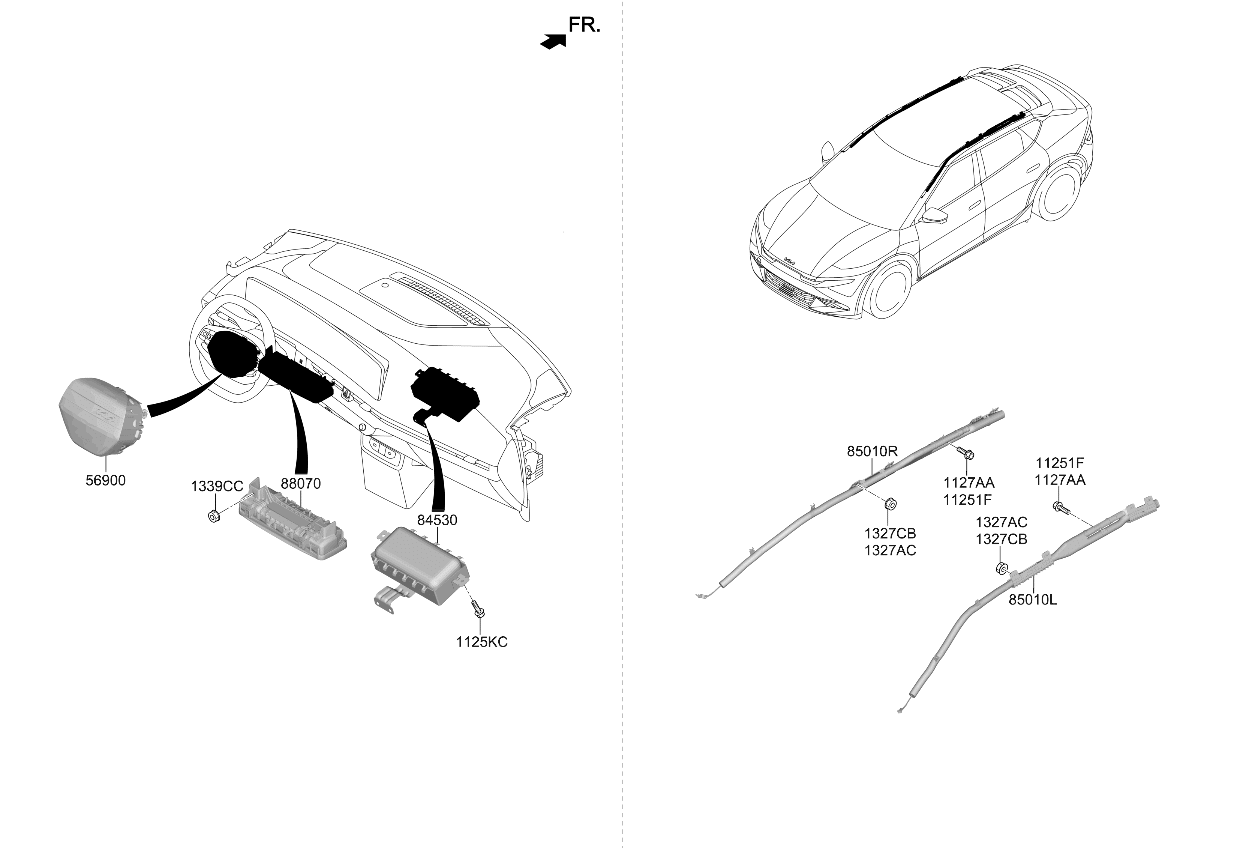 Kia 80100CV550WK Steering Wheel Air Bag Module Assembly 80100CV550WK Kia Steering Wheel Air Bag Module Assembly