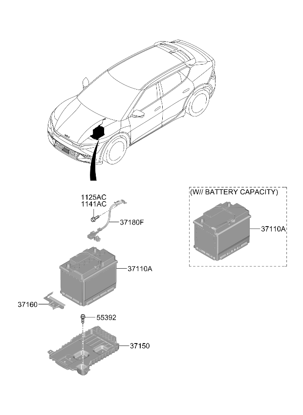 37180CV501 Kia Battery Sensor Assembly  