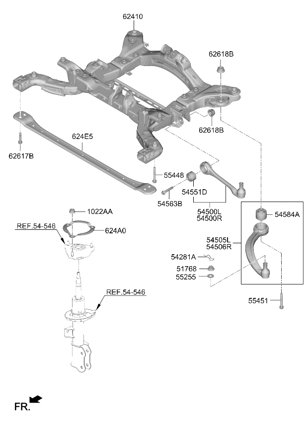 62400CVEB0 Kia CROSSMEMBER ASSY-FRO