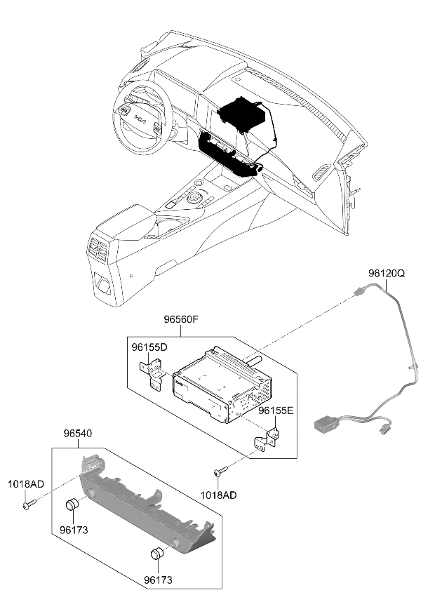Kia 96560ATAF0 Head Unit Assembly AVN 96560ATAF0 Kia Head Unit Assembly AVN
