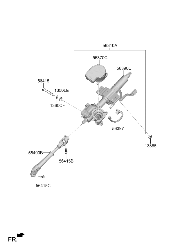 Kia 56310AT250 Steering Column Assembly 56310AT250 Kia Steering Column Assembly