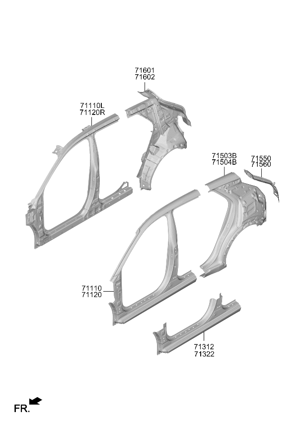 71602AT001 Kia Quarter Inner Panel Assembly
