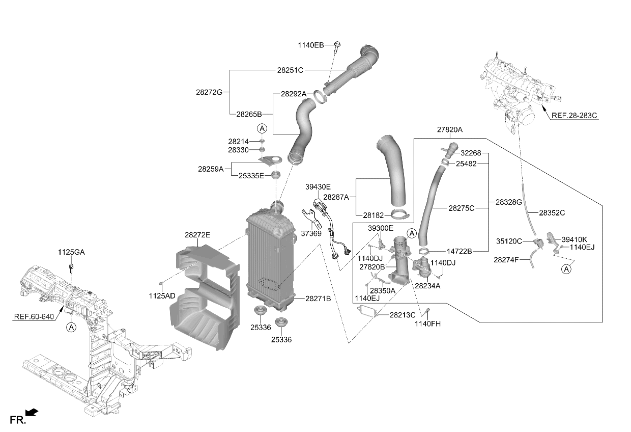 283502S380 Kia HOSE ASSY-VACUUM