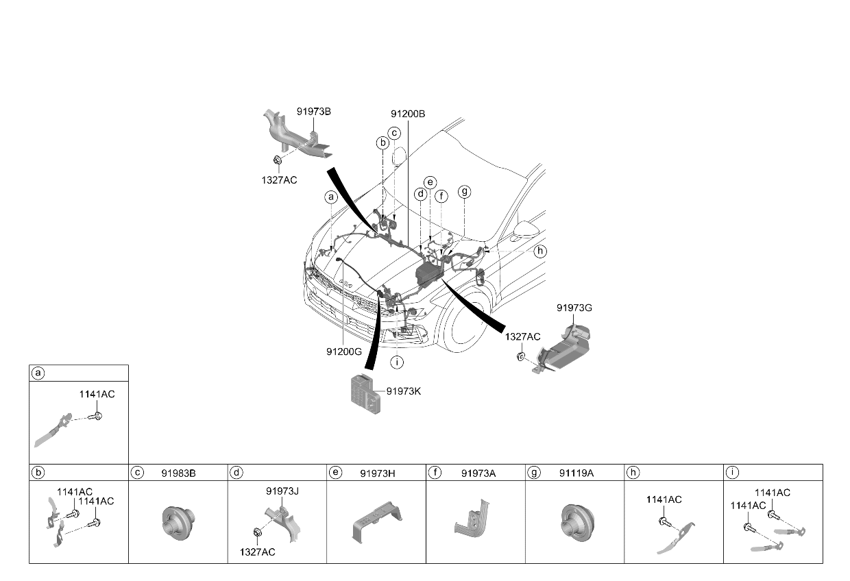 91255L2440 Kia Front Wiring Assembly  