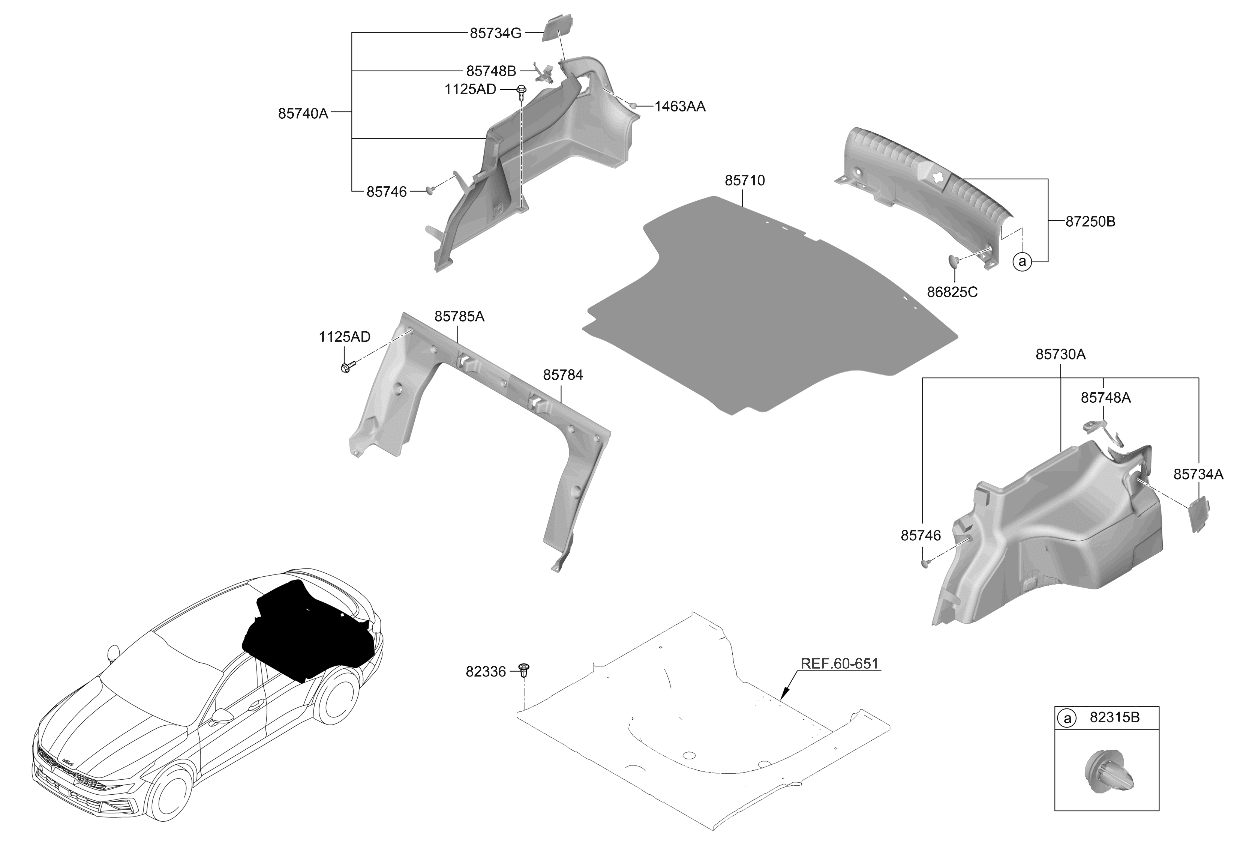 85788L2000 Kia Partition Side Trim  