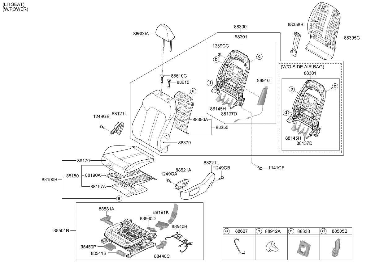 88070L2EA0WK Kia Power Front Switch Assembly