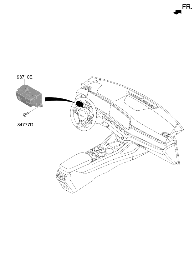 93700L2020WK Kia Side Crash Pad Switch Assembly  