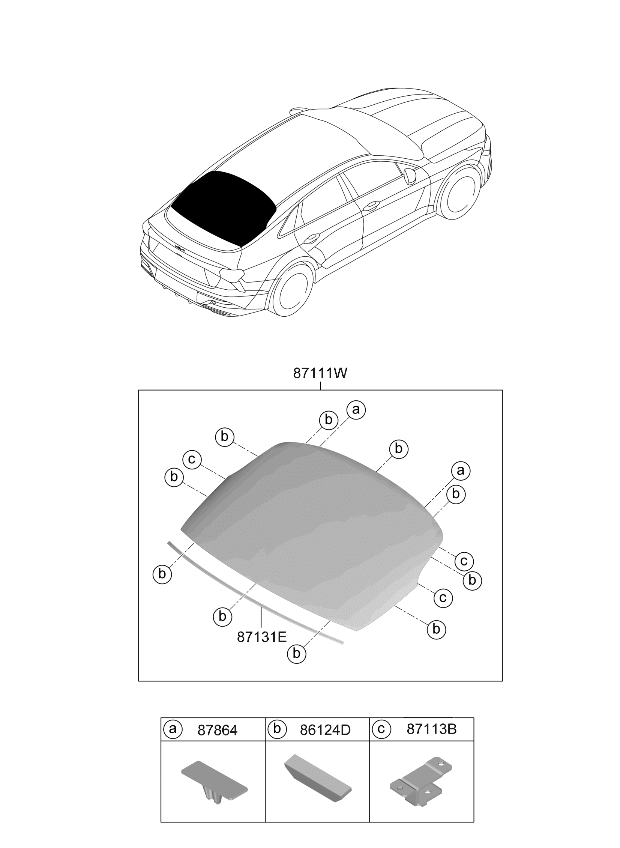 87120L2000 Kia MOULDING-REAR WINDOW  