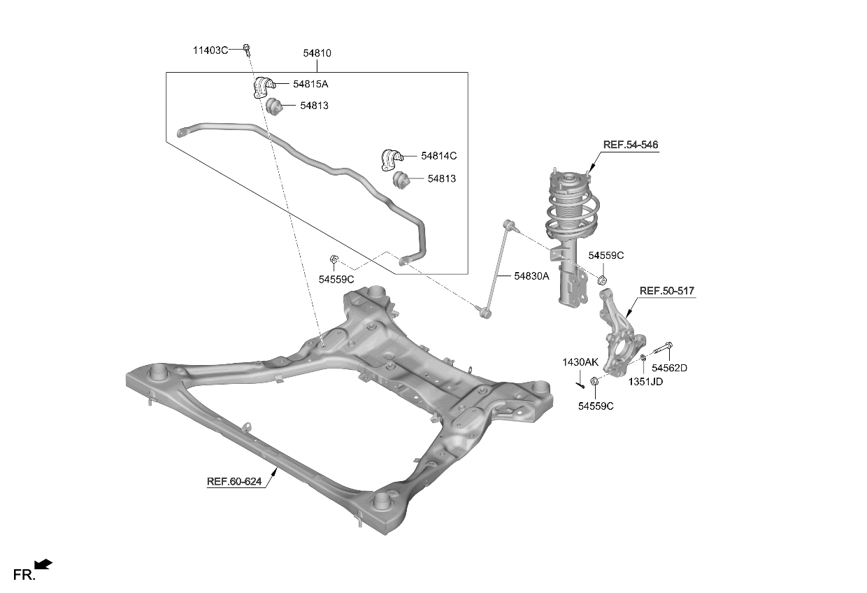 Kia 54810L2000 BAR ASSY-FR STABILIZ 54810L2000 Kia BAR ASSY-FR STABILIZ