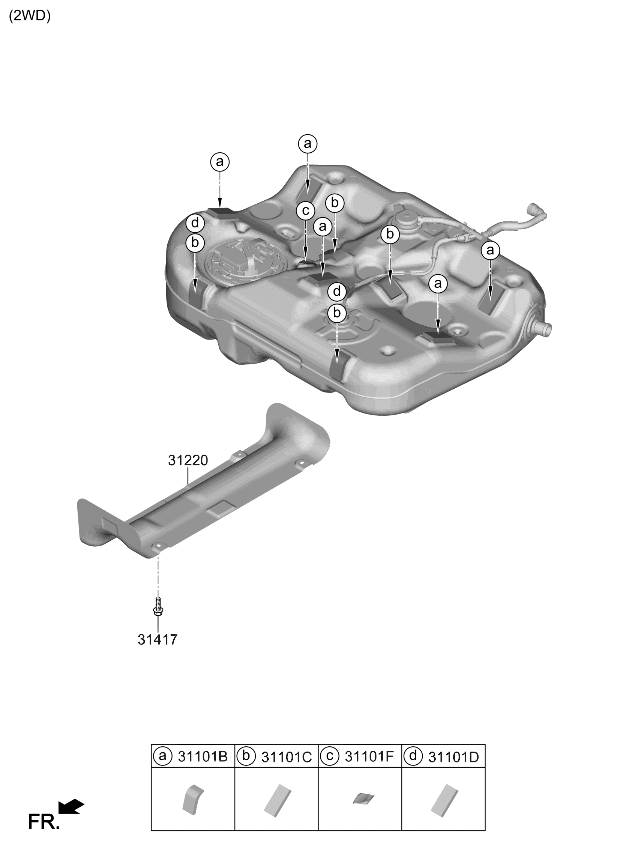 31101L1100 Kia Fuel Tank Pad  