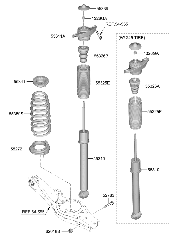 55307L2620 Kia Shock Absorber Assembly